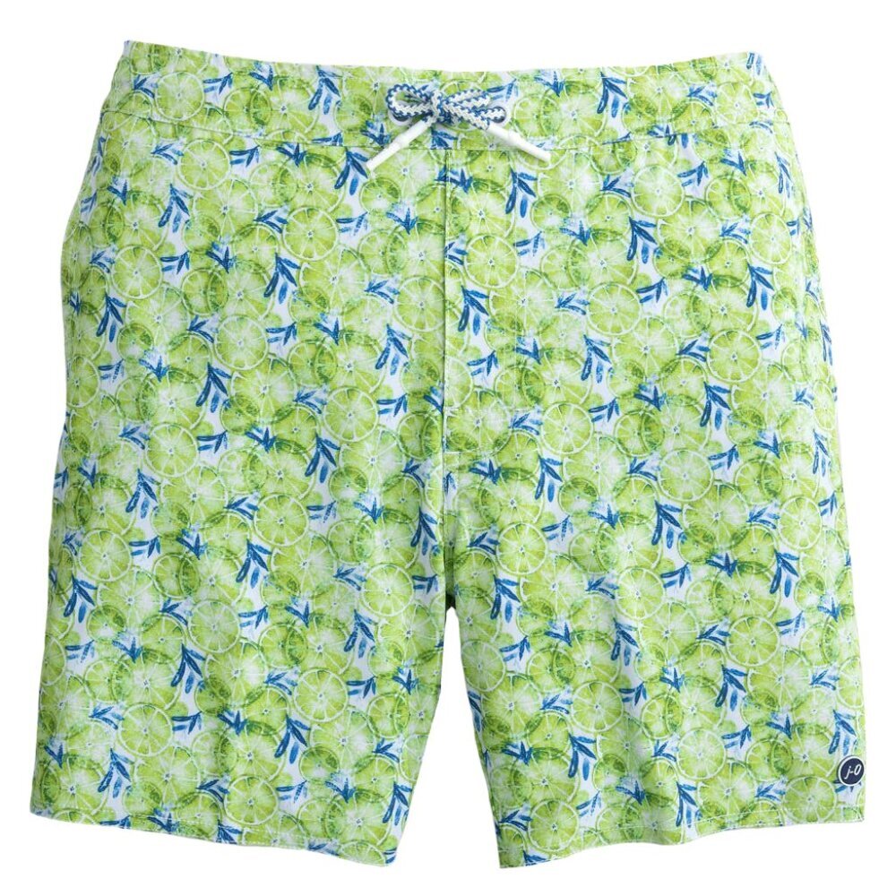 NWT Johnnie-O Men's Half Elastic 7" Swim Surf Shorts - Lima Small S